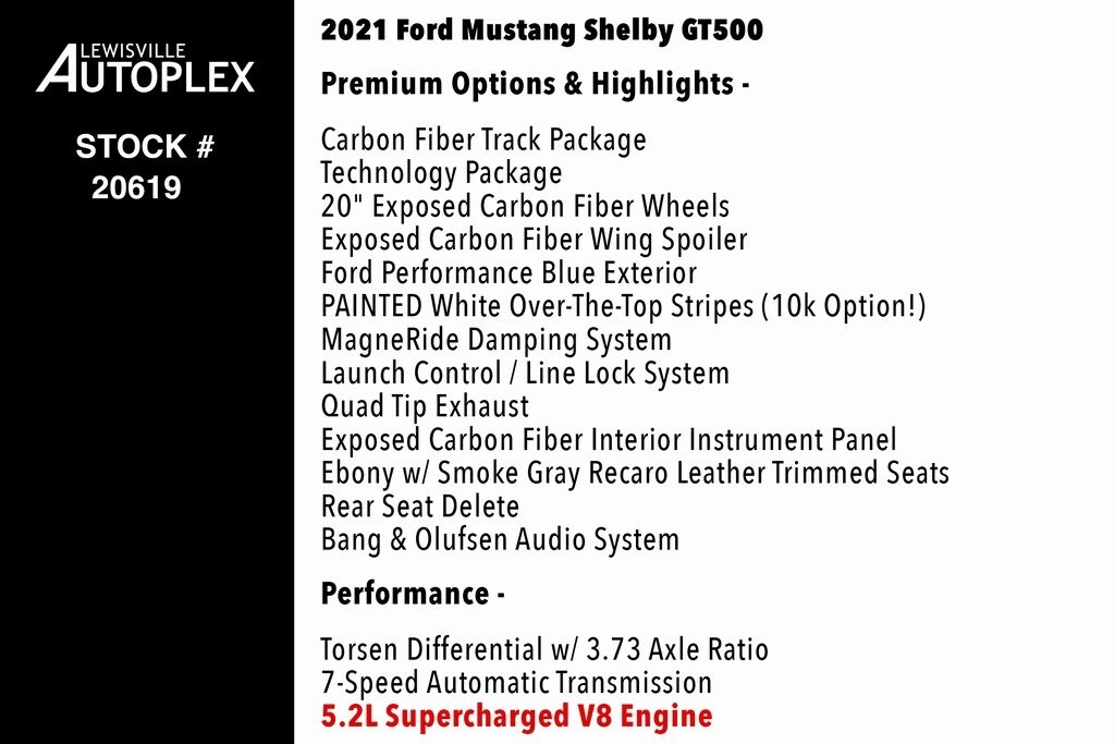 Used 2021 Ford Shelby GT500  Coupe