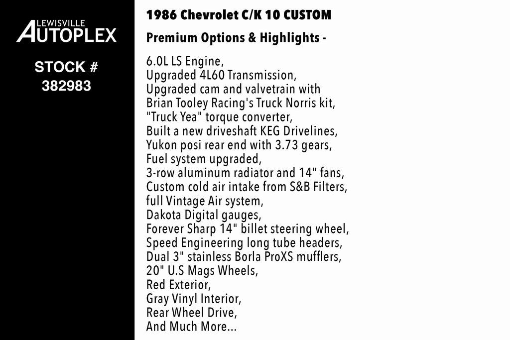 Used 1986 Chevrolet C/K 10 C10 Truck