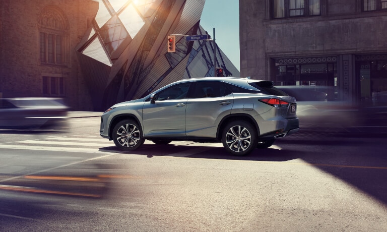 2020 Lexus RX 350 Drving in the city with motion blur