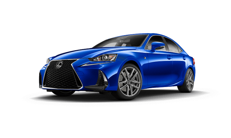 A blue 2020 Lexus IS 350
