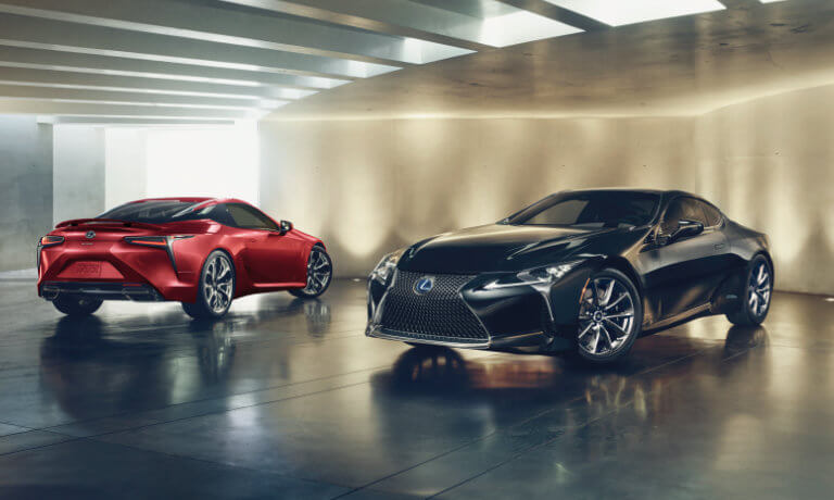 2021 Lexus LC exterior two vehicles inside building