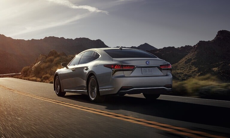 2020 Lexus LS 500h driving on an interstate