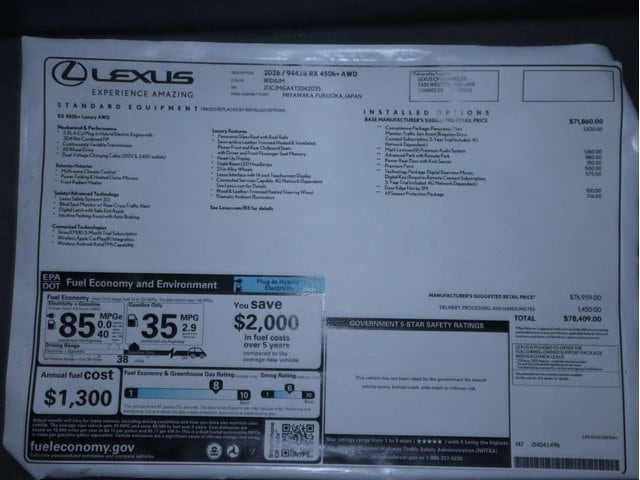 2026 Lexus RX 450h+ Luxury - Photo 9