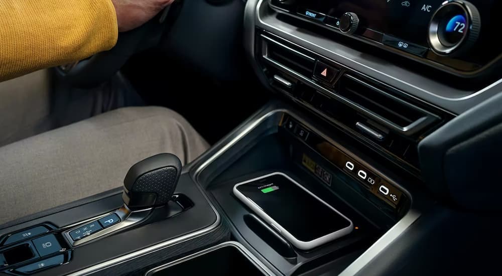 A close up of the center console in a 2024 Lexus TX is shown.