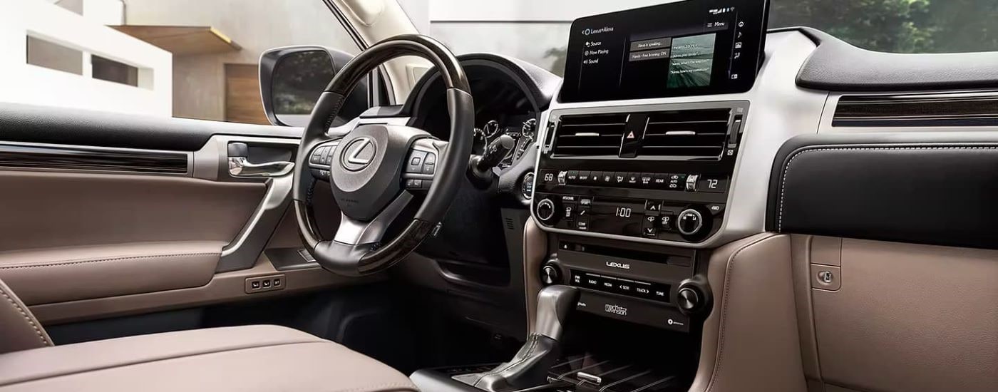 Black and tan interior in a 2023 Lexus GX