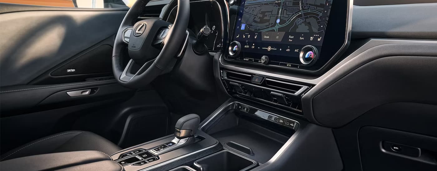 Center console and front seats in a 2026 Lexus TX for sale near Bloomington