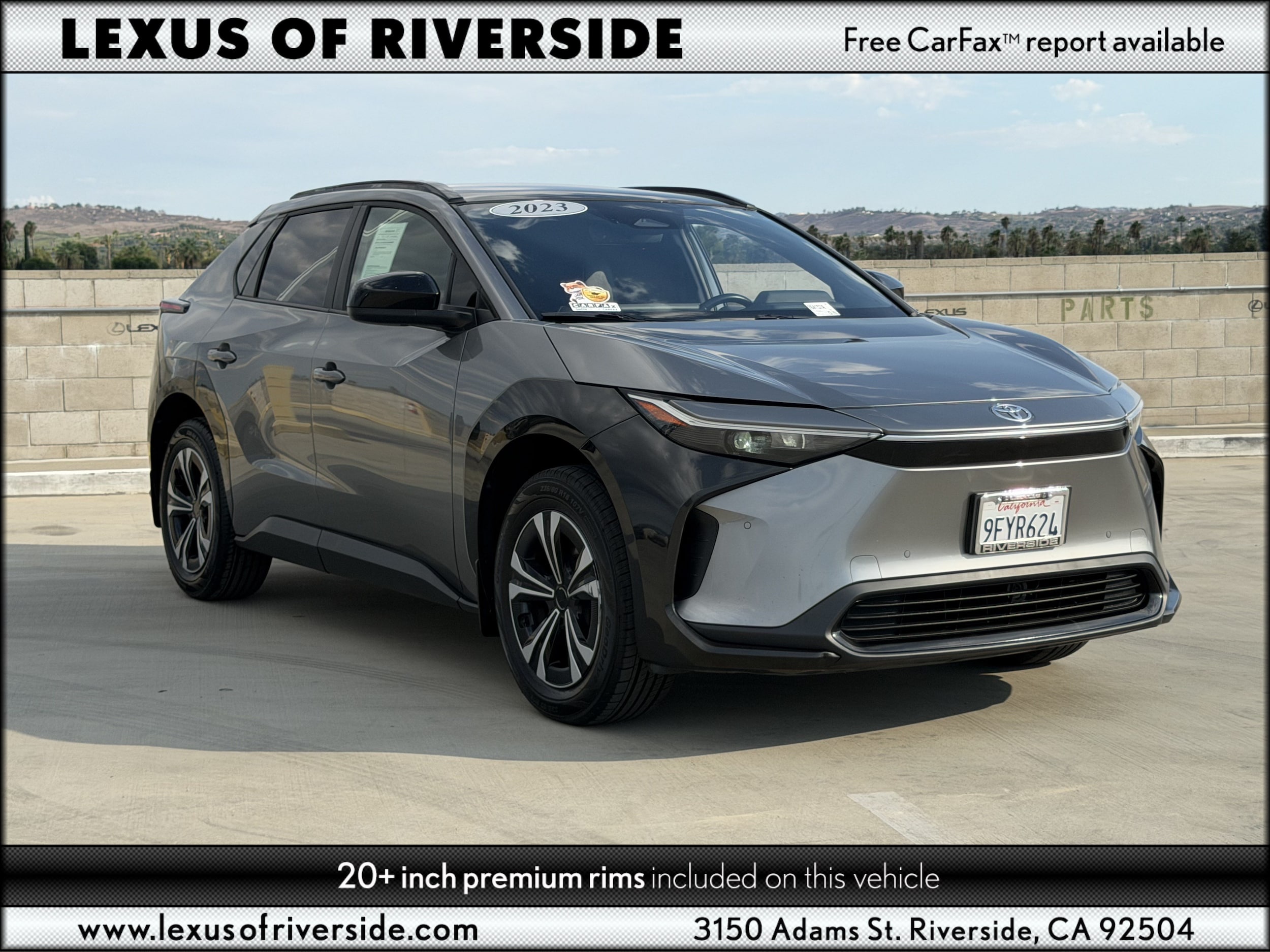 Used 2023 Toyota bZ4X XLE with VIN JTMAAAAA3PA011187 for sale in Riverside, CA