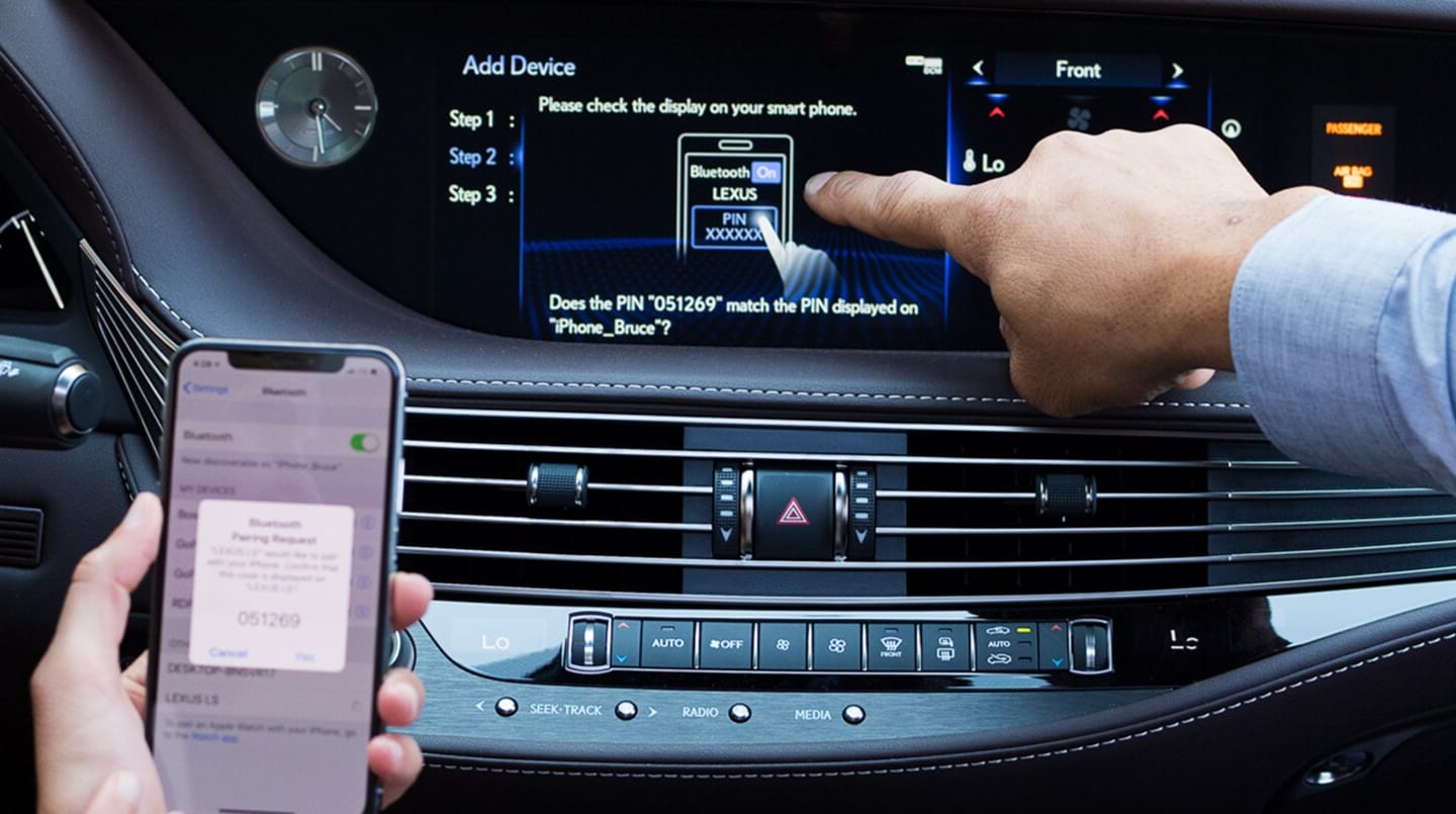 Front display screen in a car
