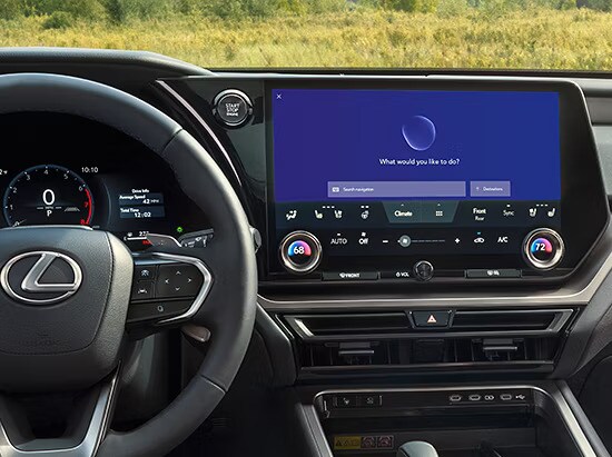 The front display screen in a suv.