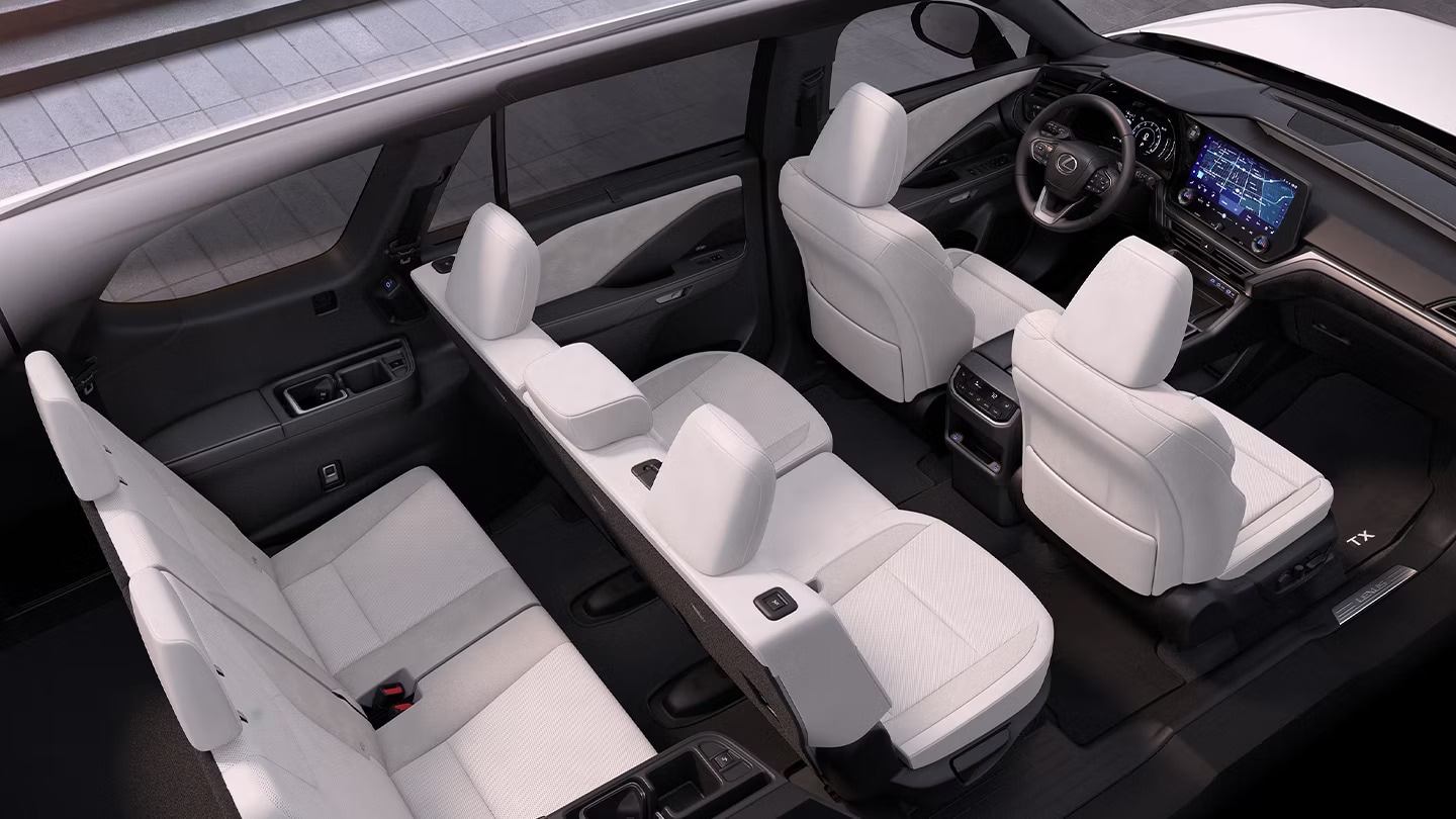 2026 Lexus TX interior third-row seating and space