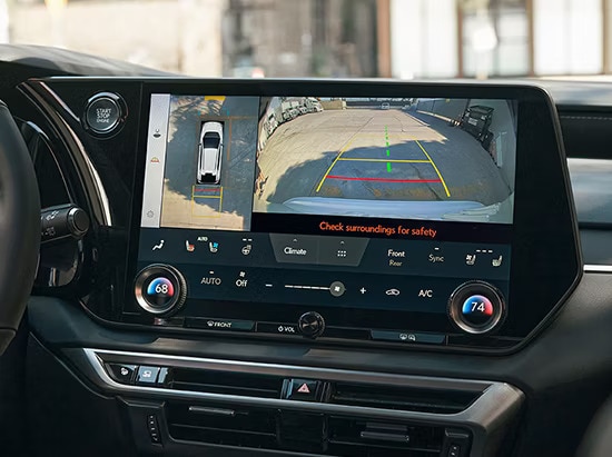 The backup camera in the lexus rx hybrid.