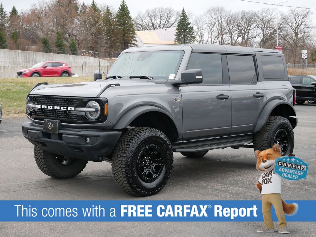 Used 2022 Ford Bronco 4-Door Wildtrak with VIN 1FMEE5DP0NLA75018 for sale in Wayzata, Minnesota