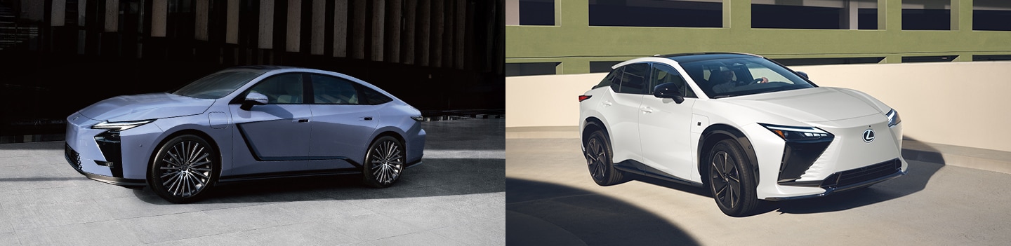  Lexus ES and RZ 350e shown.