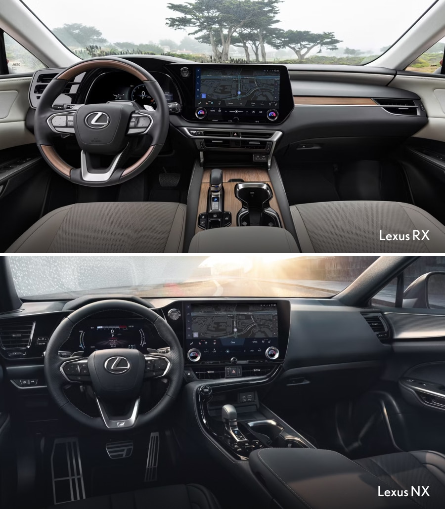 Interior dashboard shots of the 2026 Lexus RX 350 & Lexus NX 450h+