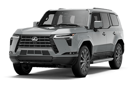 Front exterior three-quarter view of a gray Lexus GX