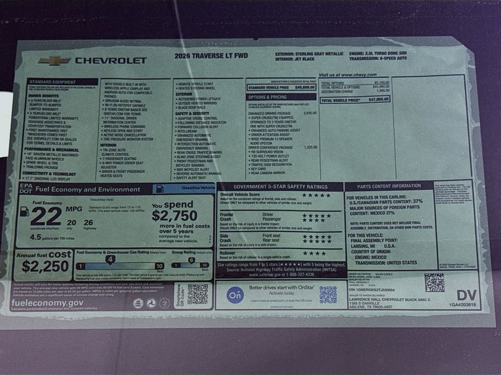 2026 Chevrolet Traverse LT - Photo 20