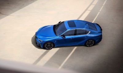blue Lexus IS seen from above