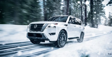 Nissan Armada driving in snow