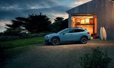 Subaru Crosstrek parked outside a home