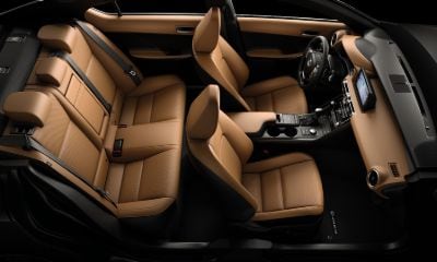 interior of the Lexus IS showing front and back seats from above