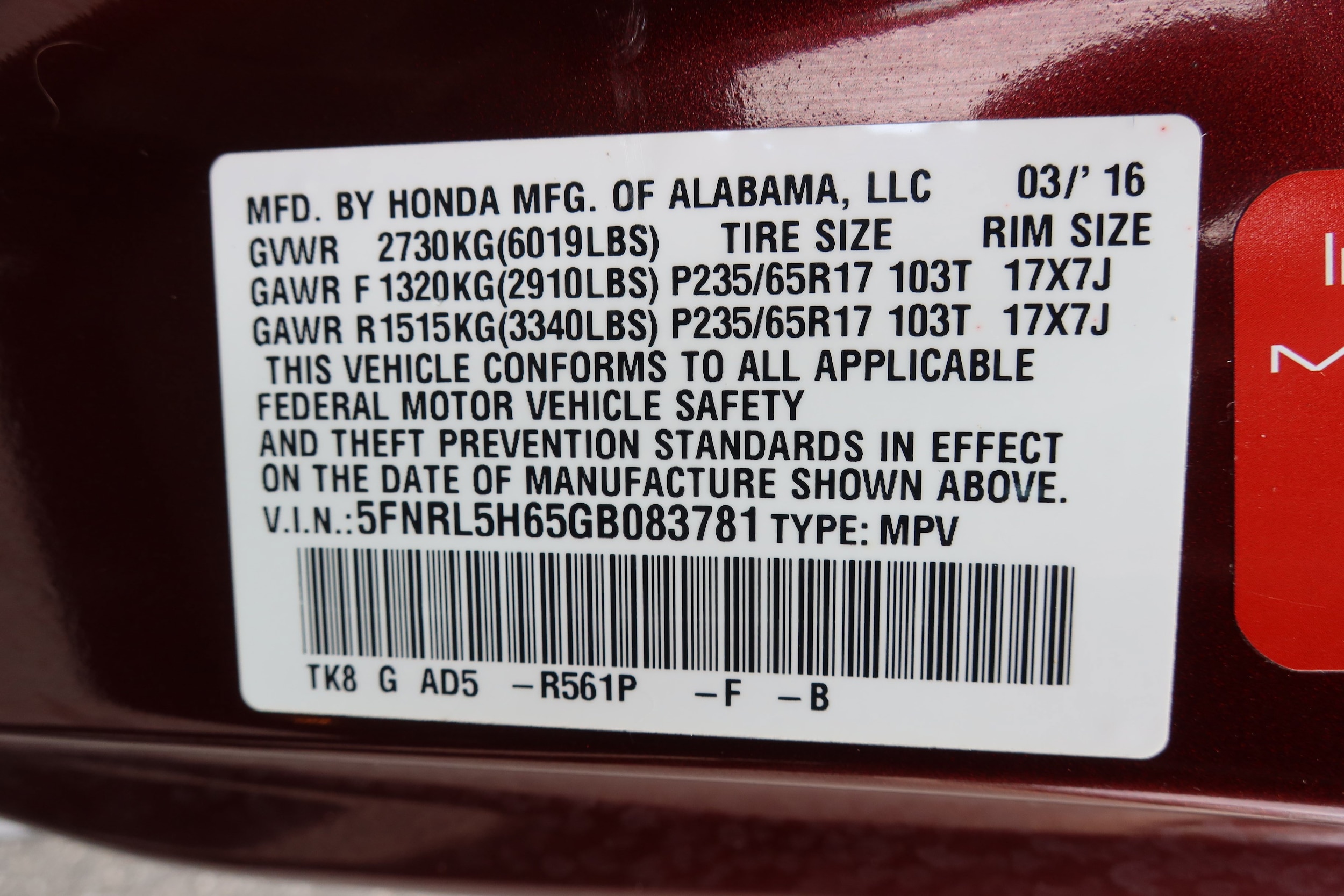 2016 Honda Odyssey EX-L - Photo 36