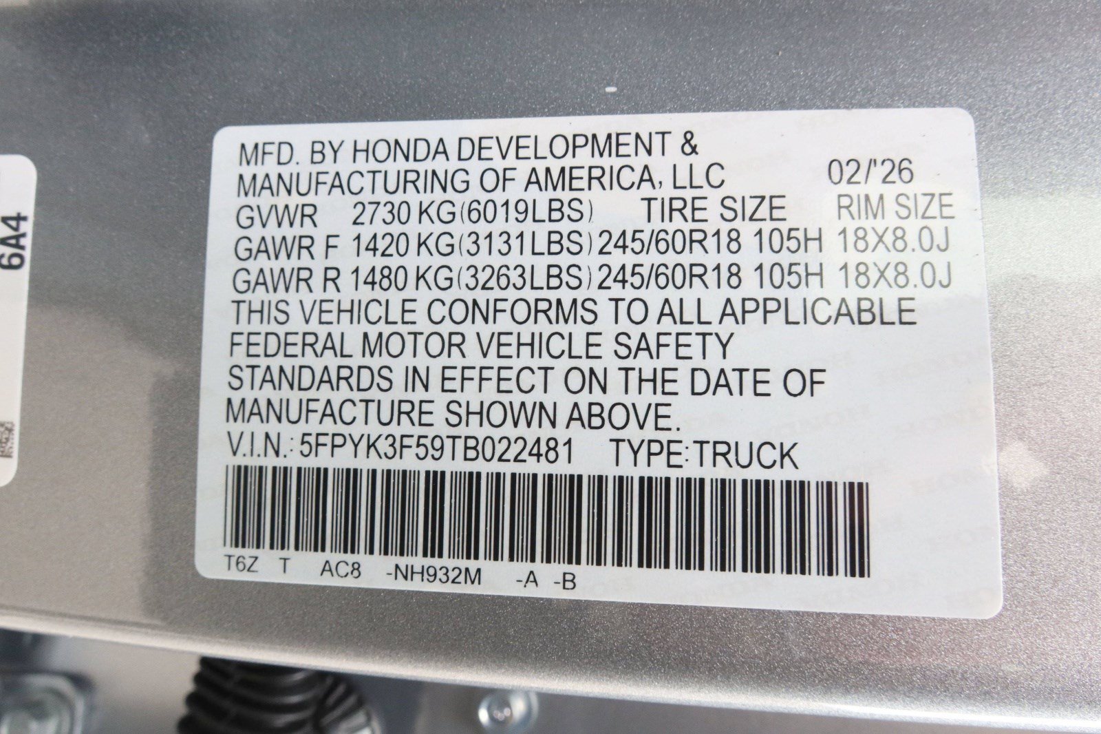 2026 Honda Ridgeline RTL - Photo 39