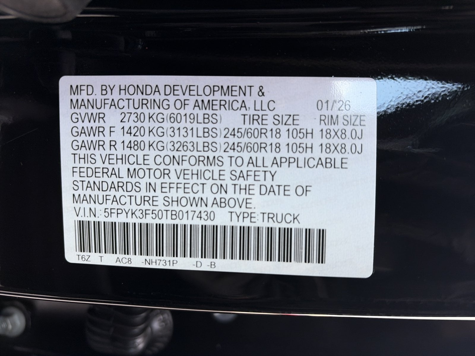 2026 Honda Ridgeline RTL - Photo 33