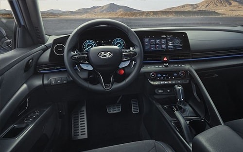 Hyundai Elantra N interior, showing driver cockpit