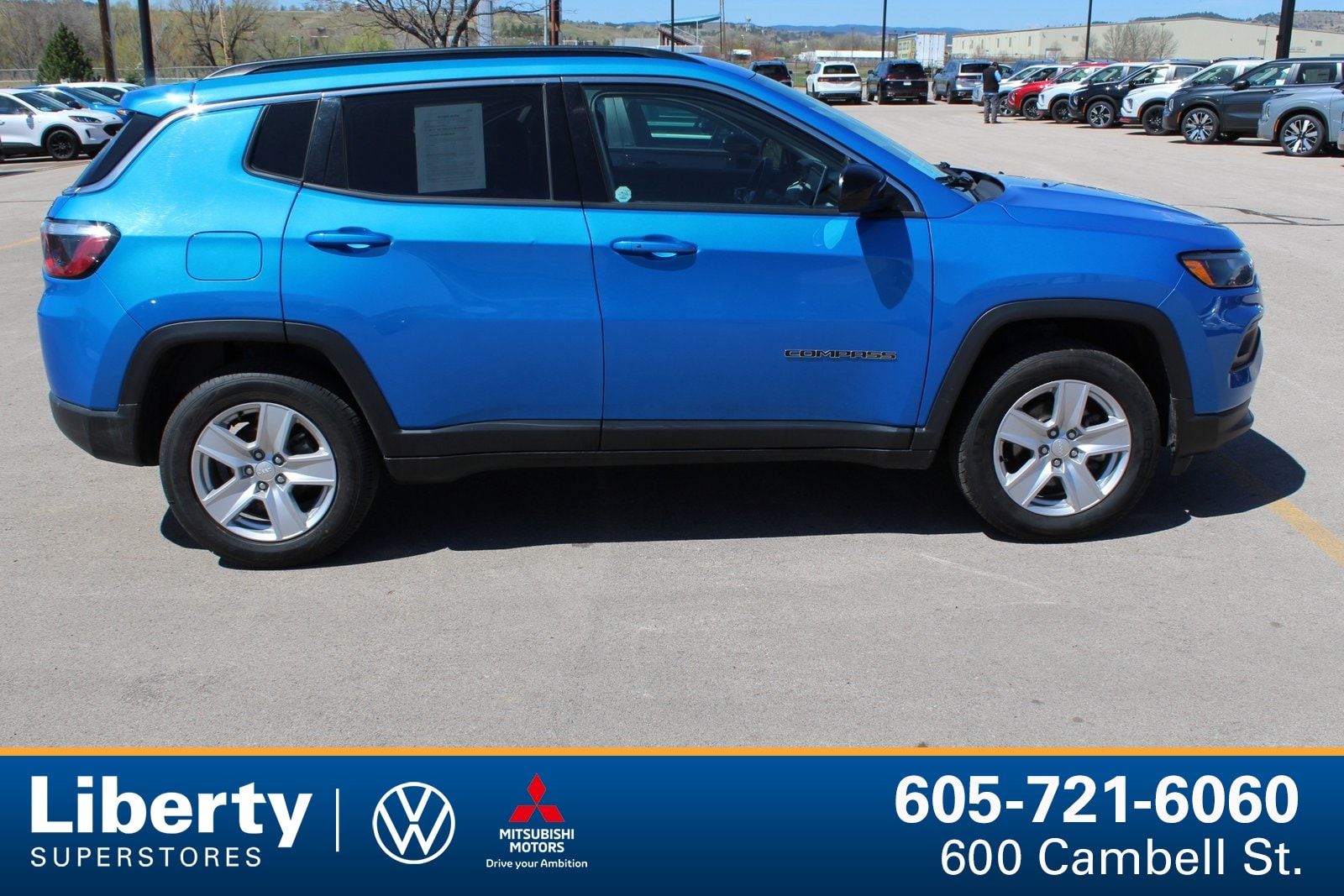 Used 2022 Jeep Compass Latitude with VIN 3C4NJDBB2NT237799 for sale in Rapid City, SD