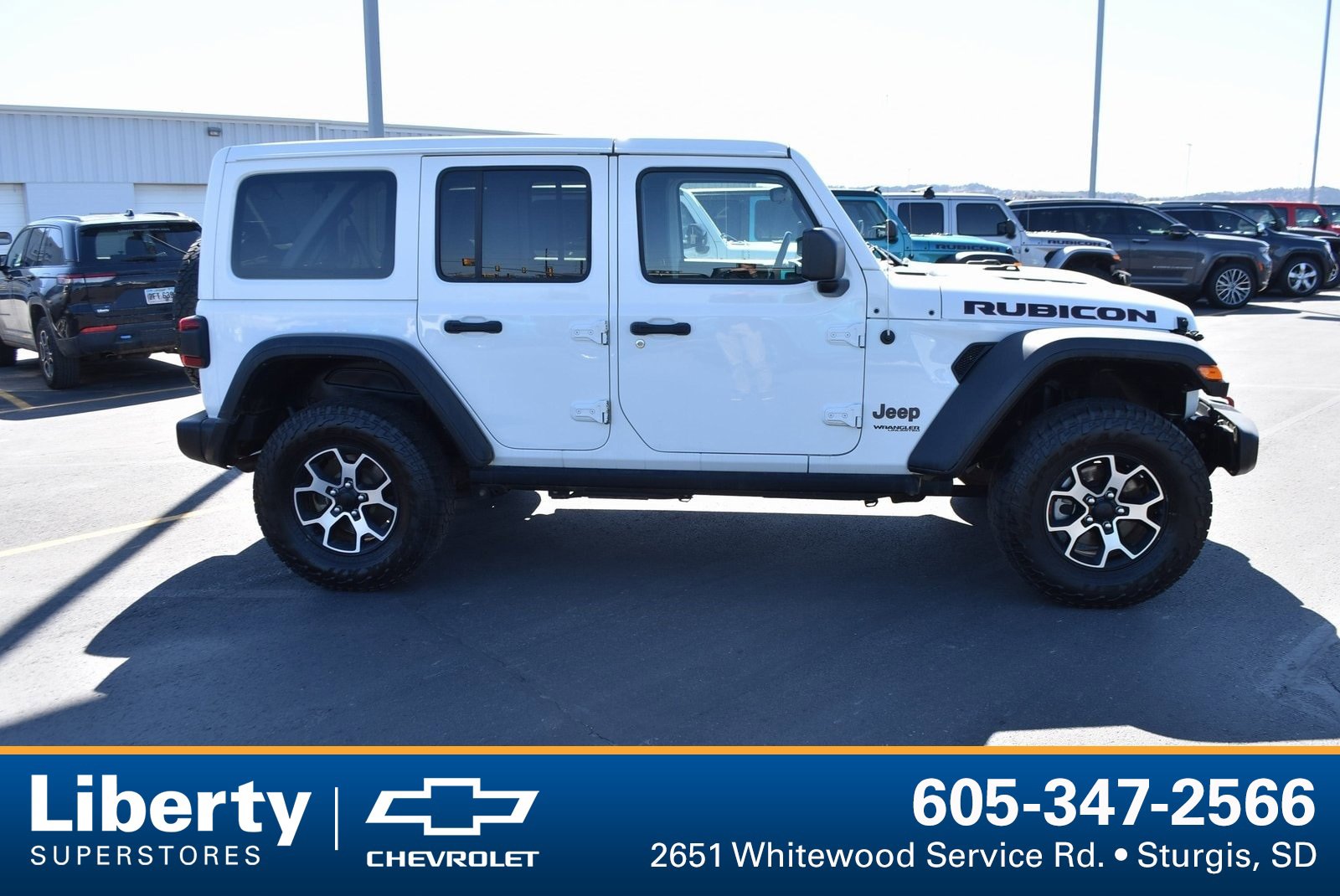 Used 2021 Jeep Wrangler Unlimited Rubicon with VIN 1C4JJXFM4MW715239 for sale in Sturgis, SD