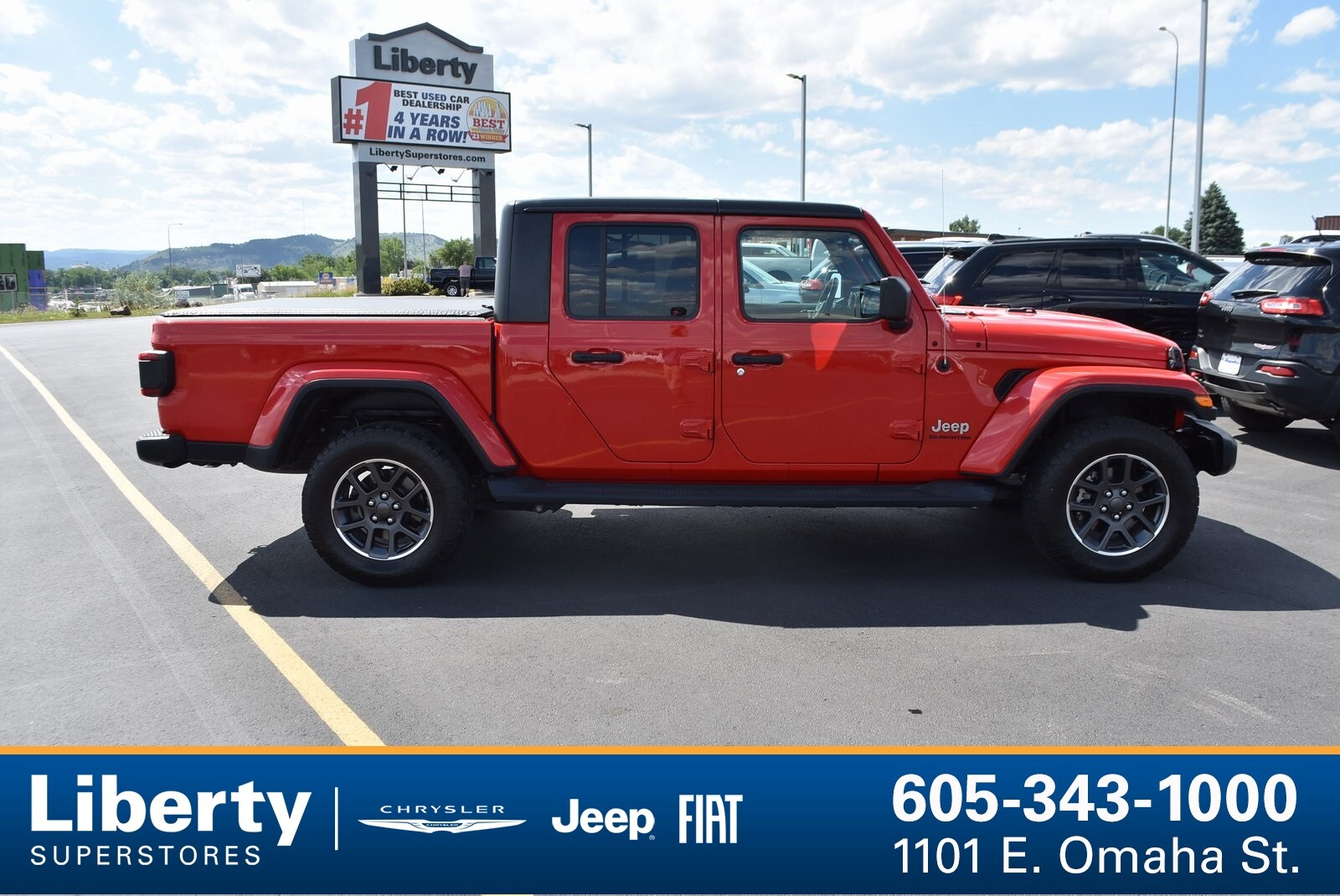 Used 2020 Jeep Gladiator Overland with VIN 1C6HJTFG5LL148144 for sale in Rapid City, SD