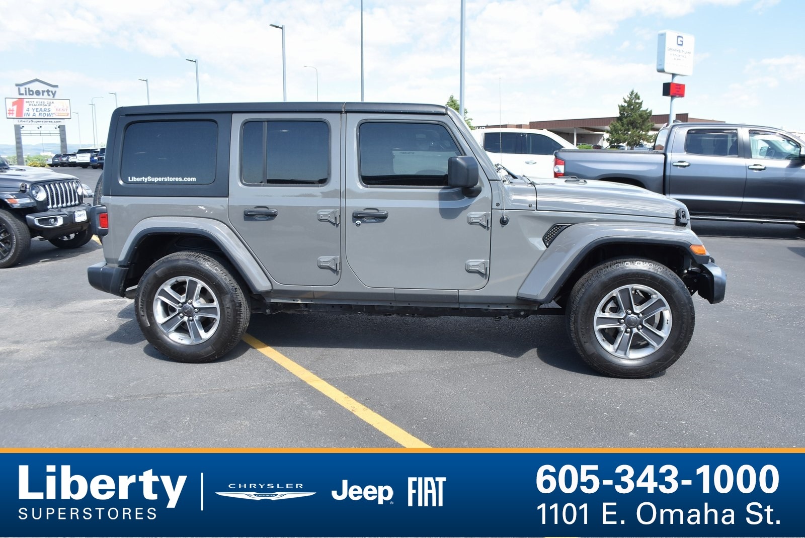 Used 2019 Jeep Wrangler Unlimited Sahara with VIN 1C4HJXEN0KW624927 for sale in Rapid City, SD