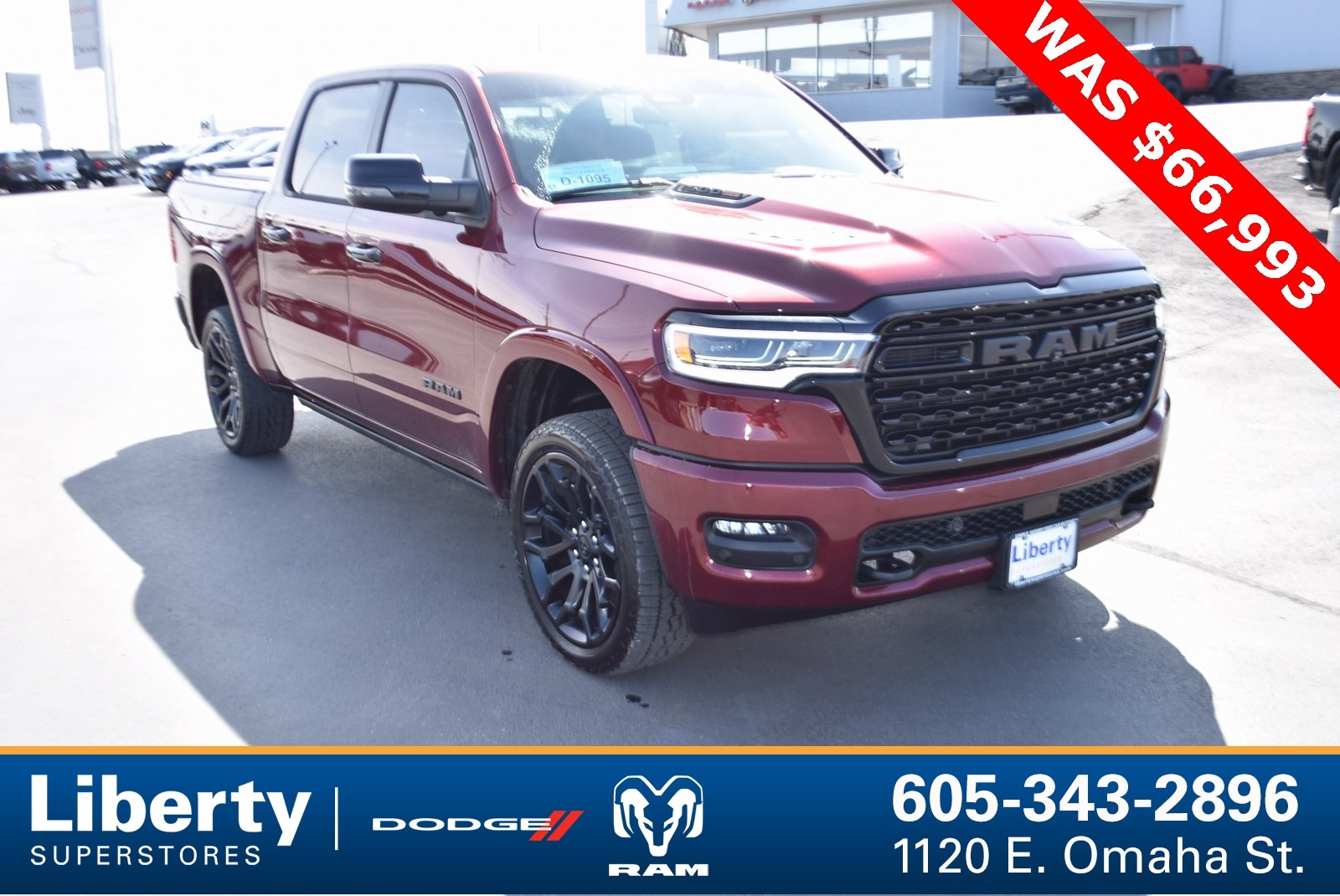Used 2025 RAM Ram 1500 Pickup Limited with VIN 1C6SRFHPXSN597416 for sale in Rapid City, SD