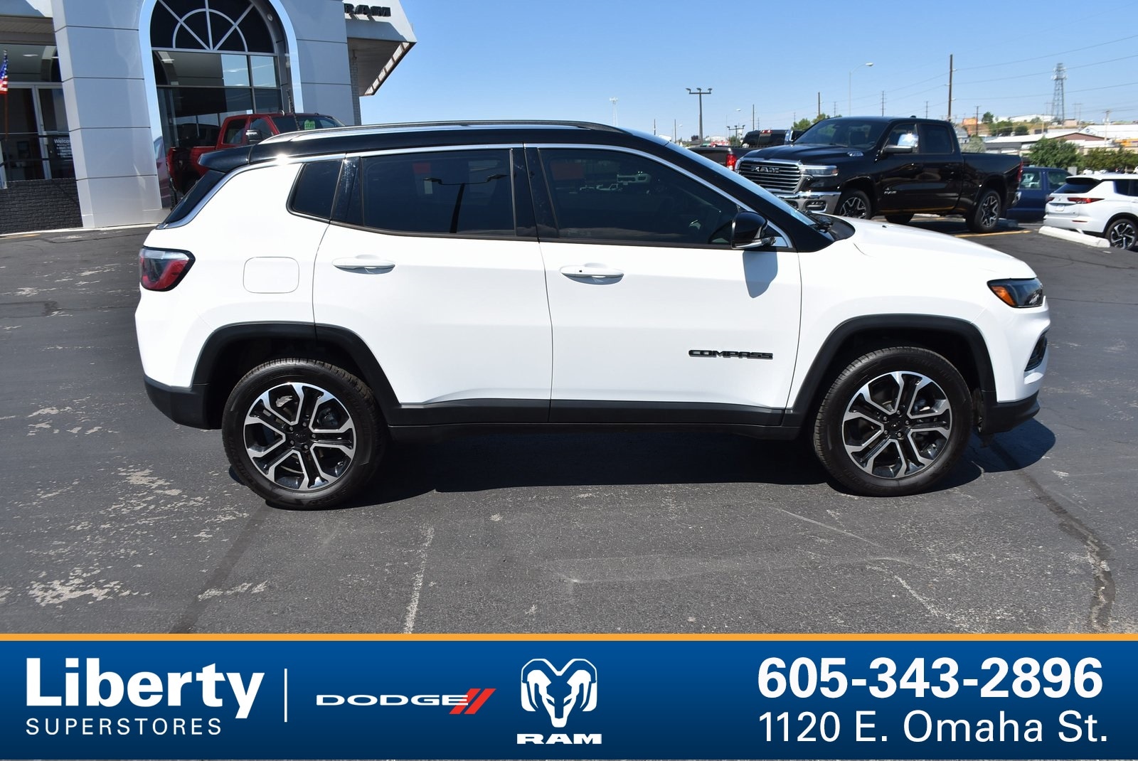 Used 2022 Jeep Compass Limited with VIN 3C4NJDCB1NT111268 for sale in Rapid City, SD