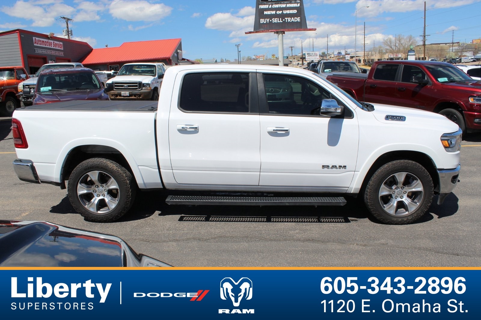 Used 2020 RAM Ram 1500 Pickup Laramie with VIN 1C6SRFJT0LN378828 for sale in Rapid City, SD