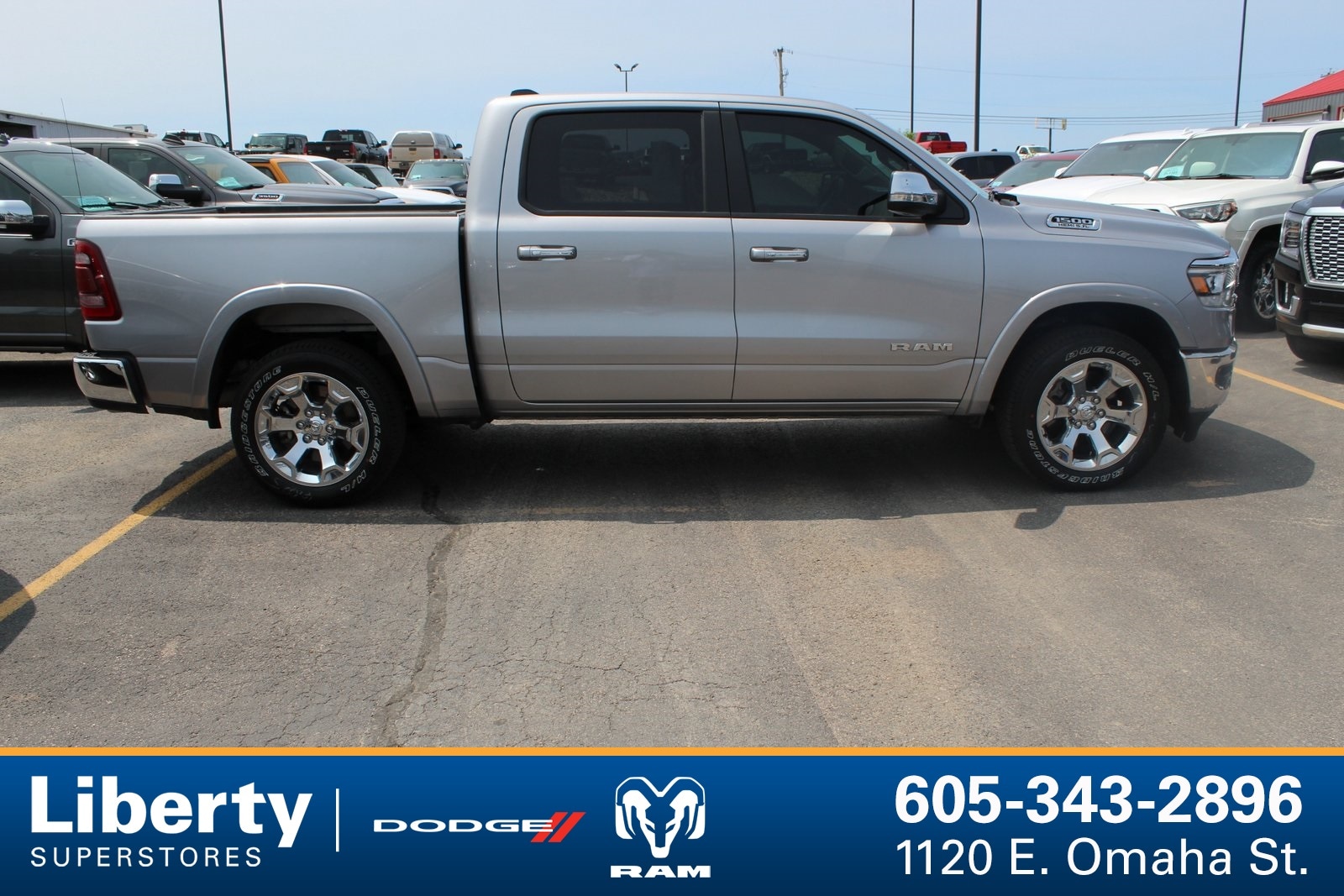 Used 2020 RAM Ram 1500 Pickup Laramie with VIN 1C6SRFJT2LN189355 for sale in Rapid City, SD