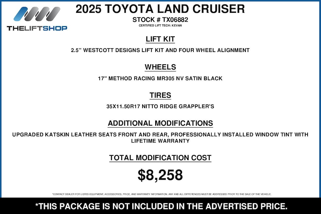 Used 2025 Toyota Land Cruiser 1958 SUV