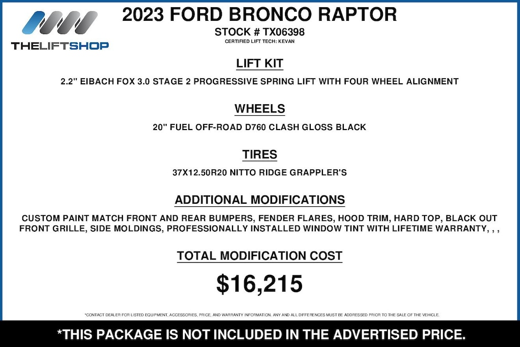 Used 2023 Ford Bronco Raptor SUV