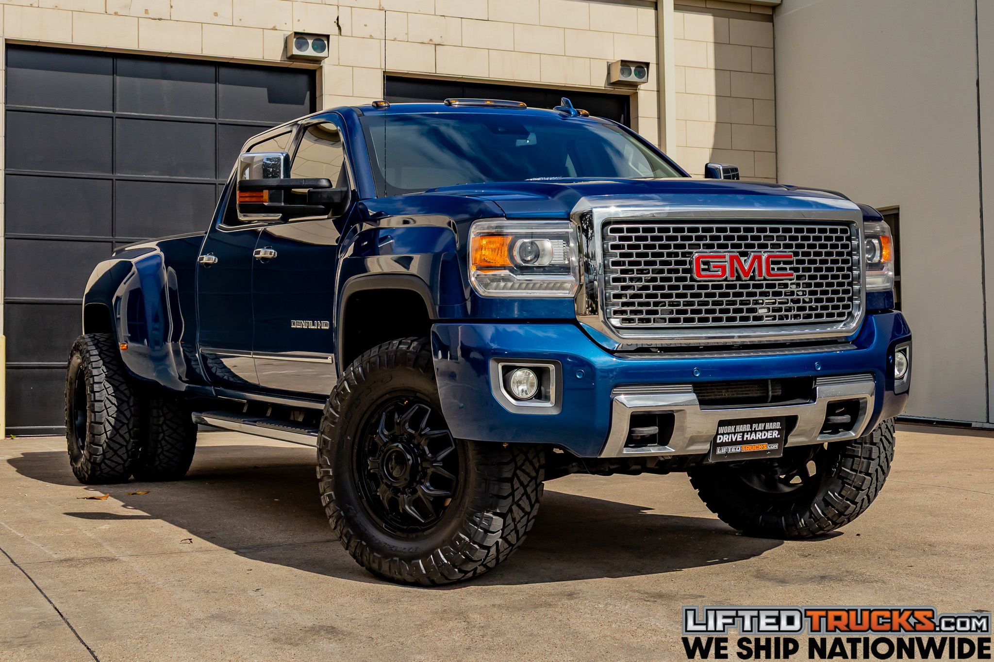Stone Blue Metallic 2015 GMC Sierra 3500HD Denali Crew Cab LB DRW 4WD Pickup Truck Four-Wheel Drive 6-Speed Automatic