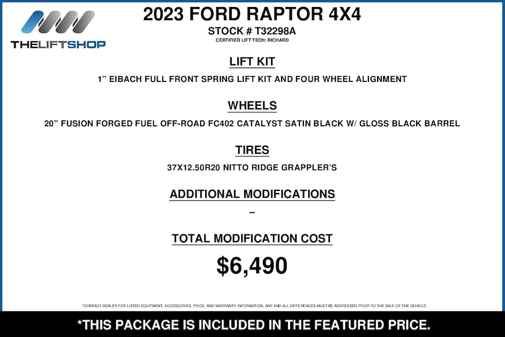 Used 2023 Ford F-150 Raptor Truck SuperCrew Cab