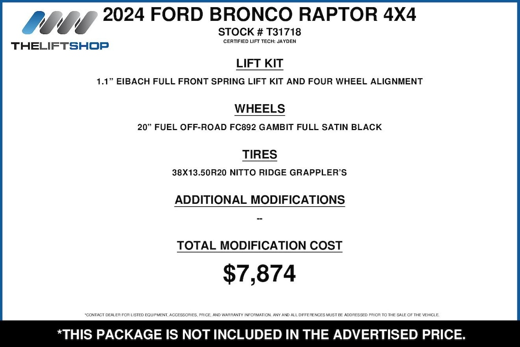 Used 2024 Ford Bronco Raptor SUV