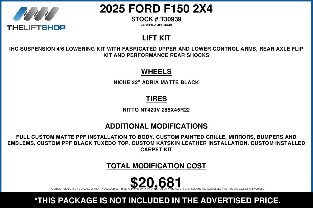 Used 2025 Ford F-150 For Sale at Lifted Trucks | VIN: 1FTMF1K56SKF27644