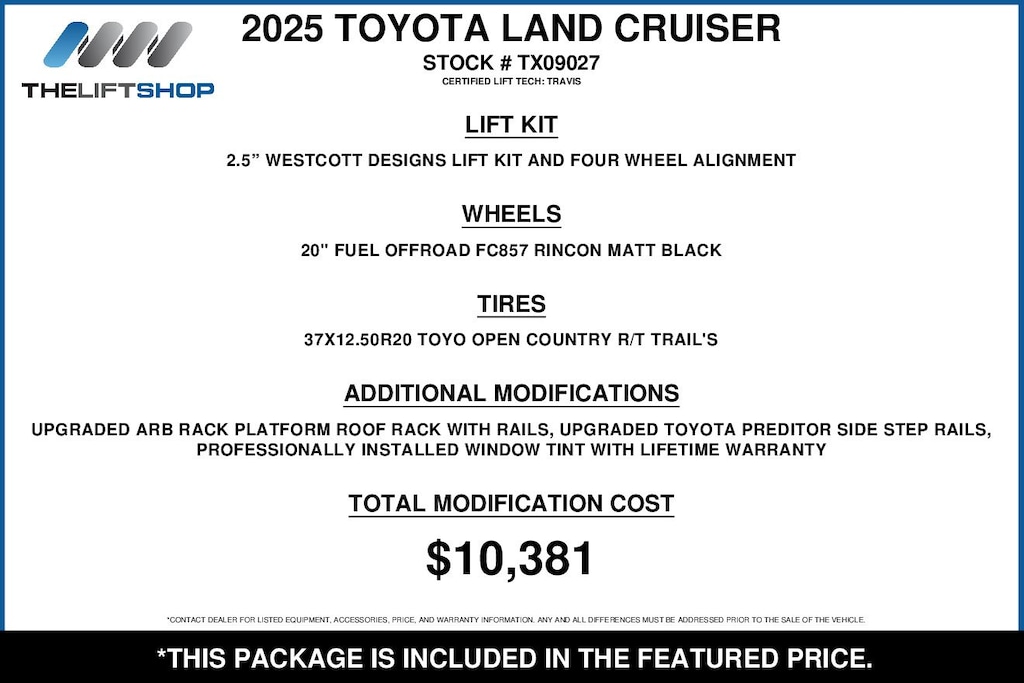 Used 2025 Toyota Land Cruiser 1958 SUV