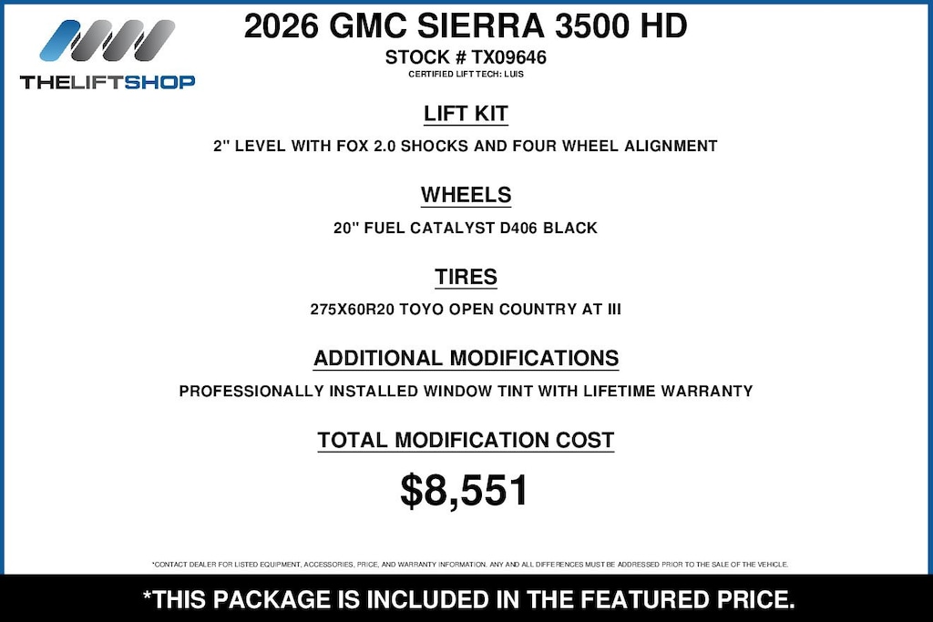 Used 2026 GMC Sierra 3500HD SLE Truck