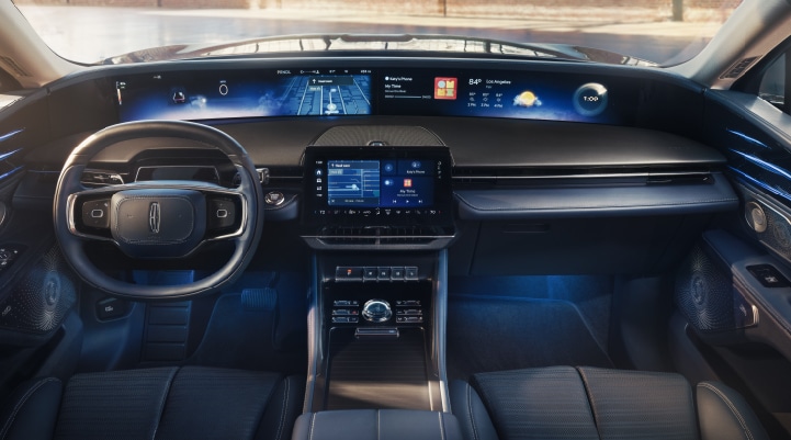 A large panoramic display is shown on the dashboard of a 2026 Lincoln Nautilus® SUV