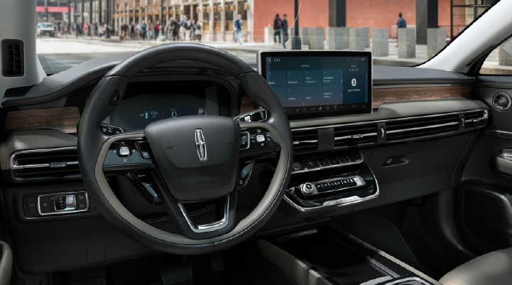 The center display of the 2026 Lincoln Corsair® SUV is showcased with its SYNC® 4 capabilities highlighted.