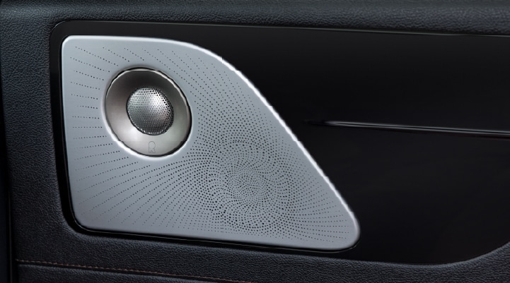 A close-up view of the available Revel® Ultima 3D Audio System.