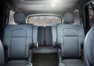 The expansive second and third row of a Lincoln Aviator® is shown