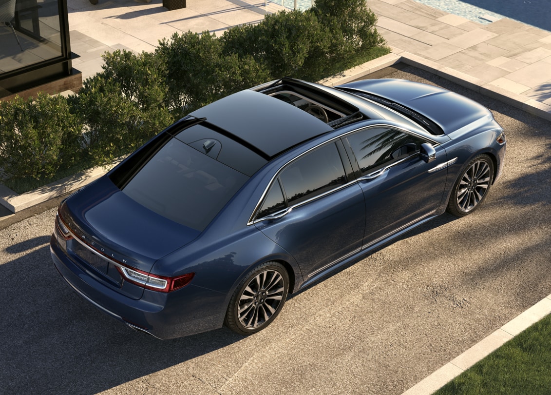 Lincoln of New Bern is a Car Dealership in New Bern near Pollocksville NC | Top-down view of 2020 Lincoln Continental parked in driveway