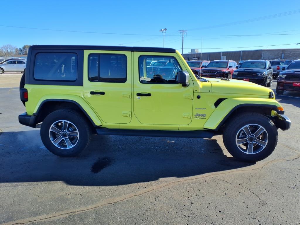 Used 2023 Jeep Wrangler 4-Door Sahara with VIN 1C4HJXEG8PW542520 for sale in Rice Lake, WI